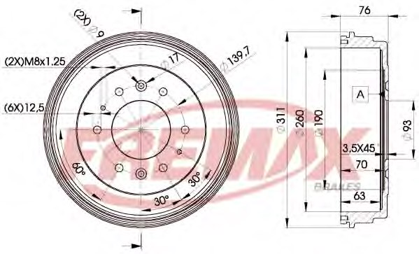 FREMAX BD-0006 Brake Drum